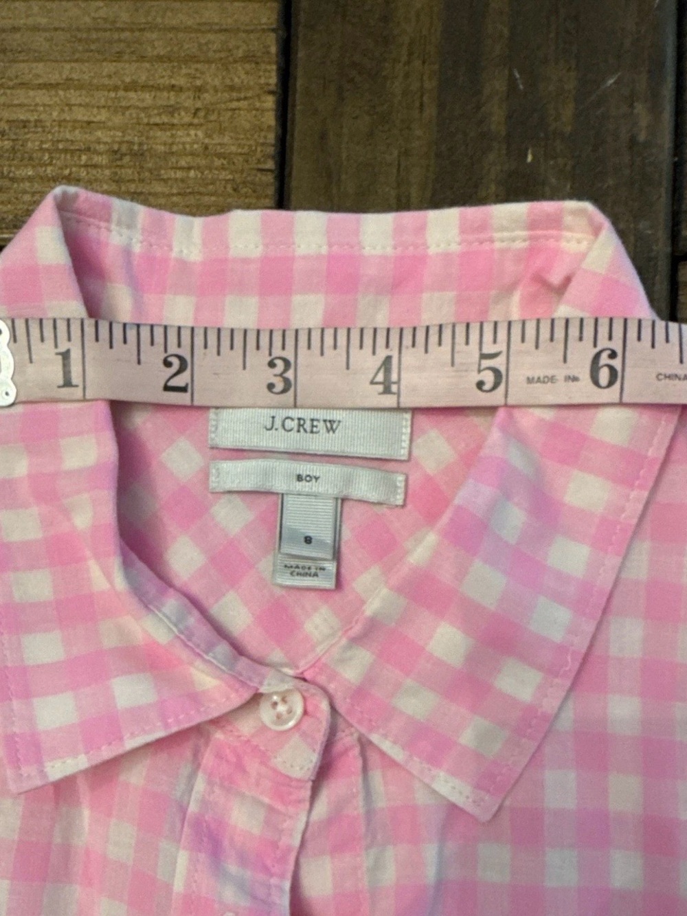 J. Crew Pink Gingham Button-Down Shirt - Picture 7 of 7